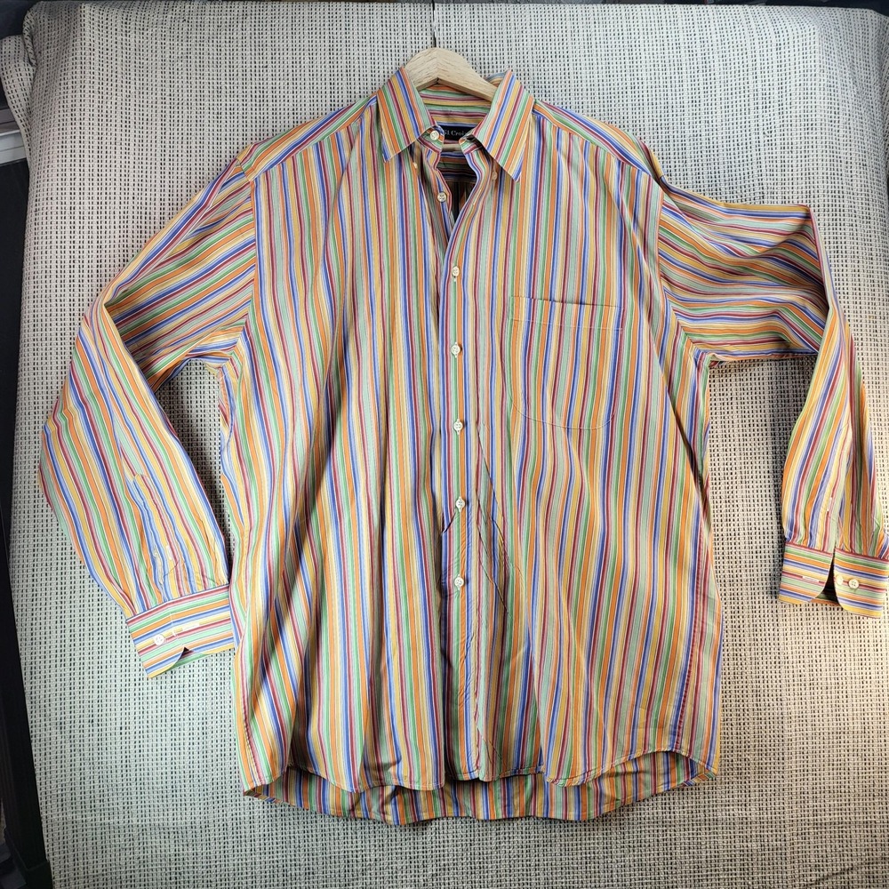 St. Croix Shirt‎ Mens Extra Large Multicolor Stripe Button Down Long Sleeve